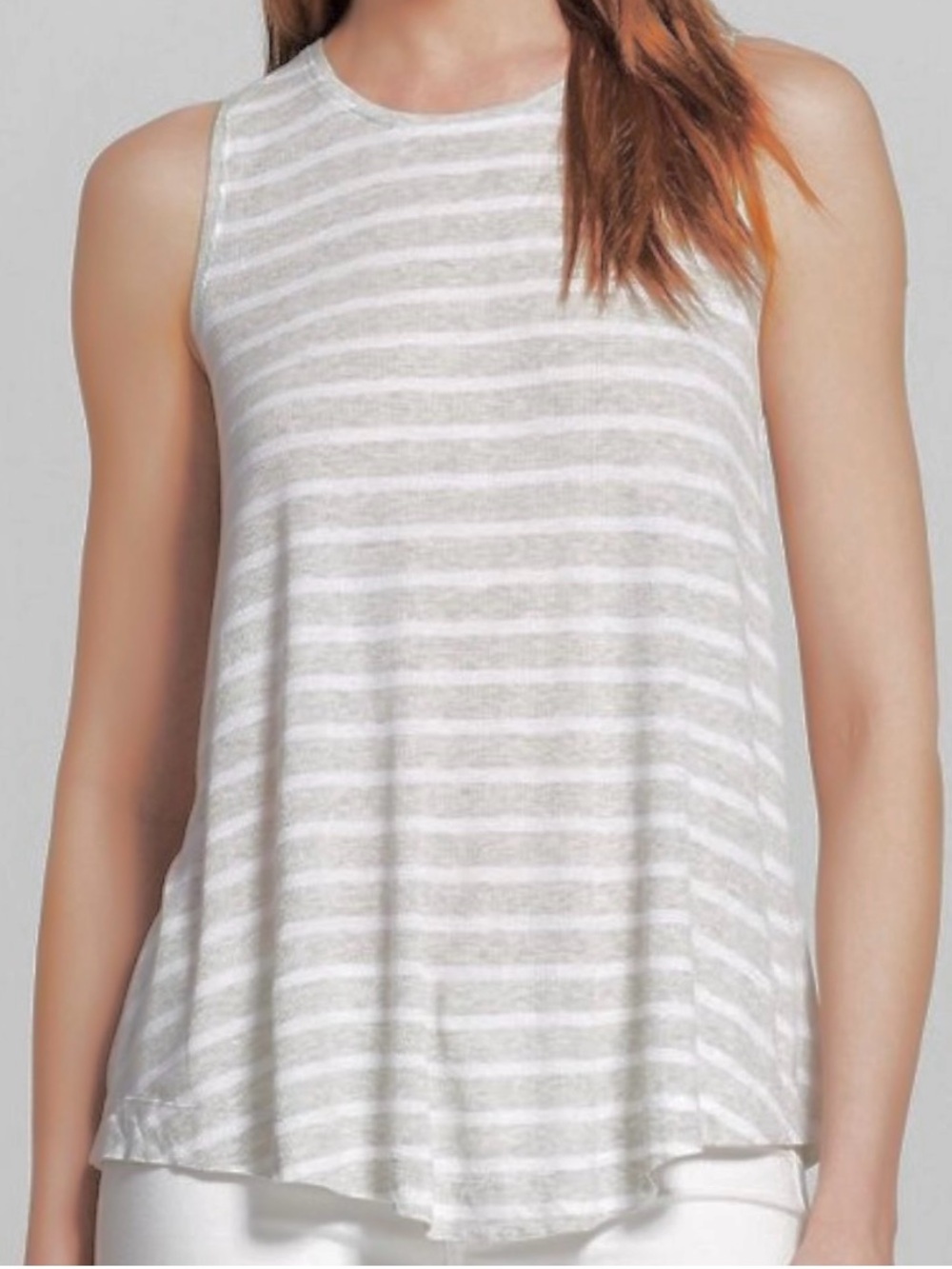 Merona Women's Gray & White Striped
Ribbed Swing Tank Top
